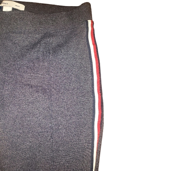 Old Navy Stevie Texture Blue Ponte Knit Side Stripes  High Waist Pants Large - Picture 6 of 16